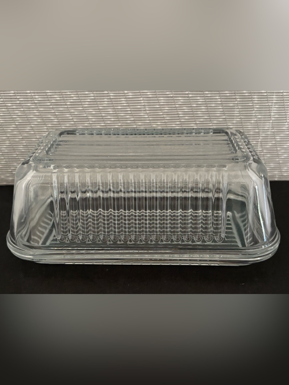 Vintage Pasabahce Ribbed Glass Butter Dish w/Lid or Versatile Food Storage - MCM